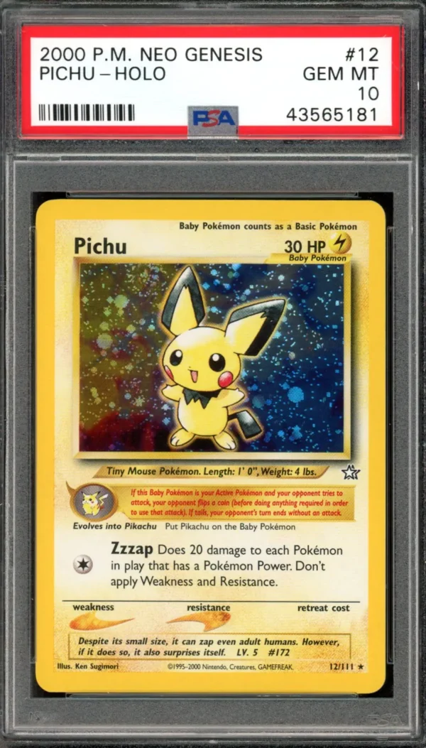 Pokémon Unlimited Neo Genesis Pichu PSA 10