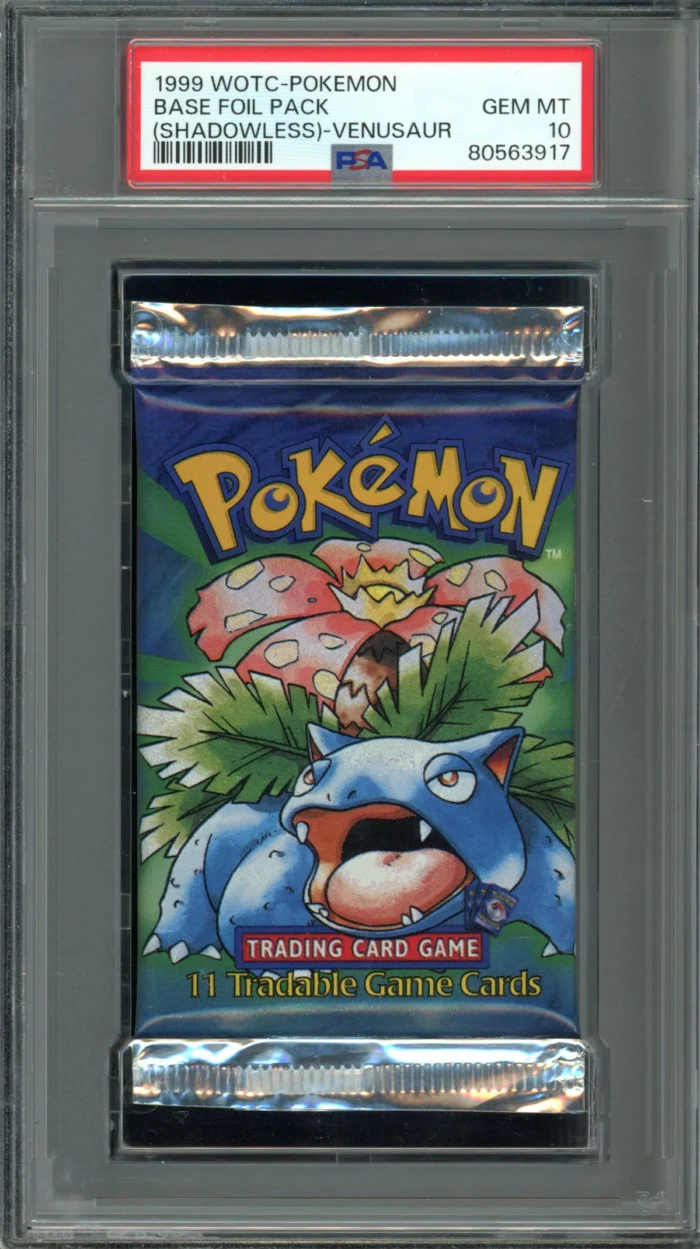 Pokemon Base Set Shadowless Short Crimp Graded Pack – Venusaur Artwork – PSA 10 - Image 1