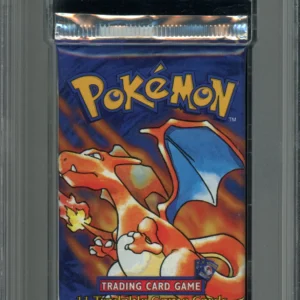 Pokemon Base Set Shadowless Short Crimp Graded Pack – Charizard Artwork – PSA 9
