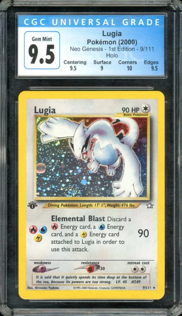 Pokémon 1st Edition Neo Genesis Lugia CGC 9.5 Old Label w/ Swirl