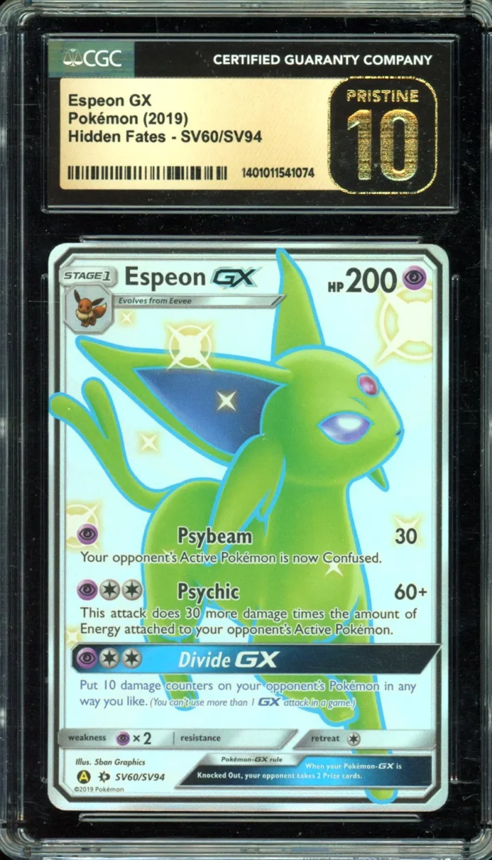 Hidden Fates Espeon GX CGC Pristine 10 - Image 1