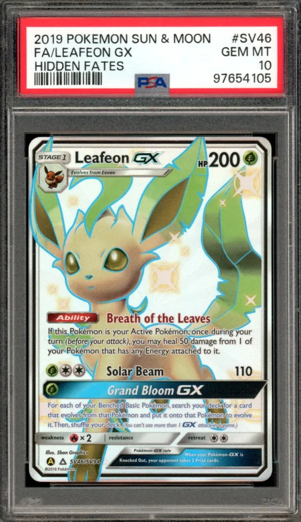 Hidden Fates Leafeon GX PSA 10