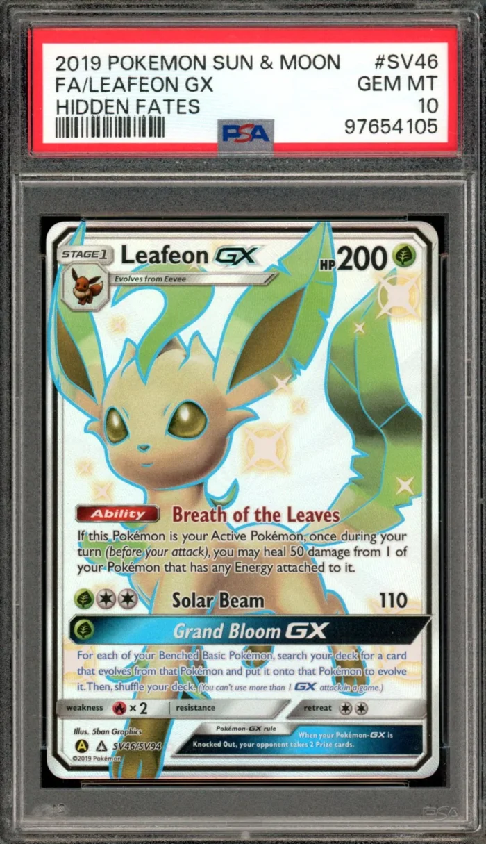 Hidden Fates Leafeon GX PSA 10 - Image 1