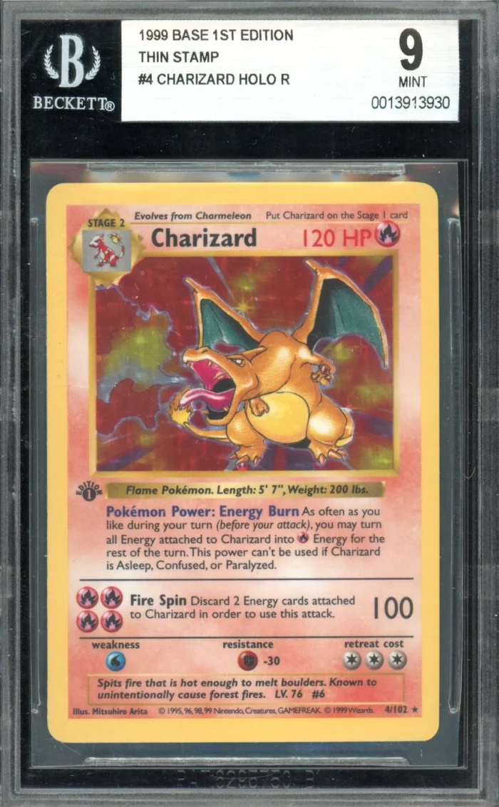 Pokémon 1st Edition Base Charizard BGS 9 - Image 1
