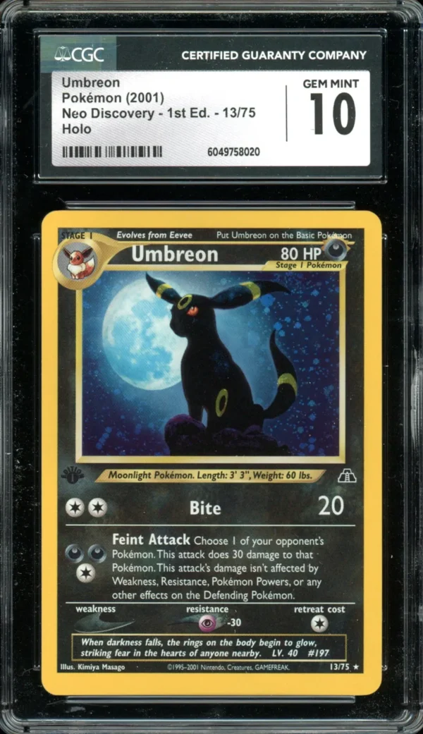Pokémon 1st Edition Neo Discovery Umbreon CGC 10