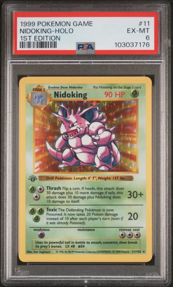 Pokémon 1st Edition Base Nidoking PSA 6 - Image 1