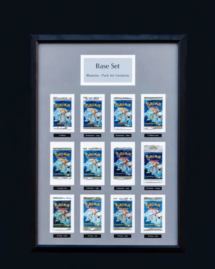 Pokémon Complete Sealed Blastoise Base Set Booster Pack Custom Frame Display – All English Variations – Collection Piece - Image 1